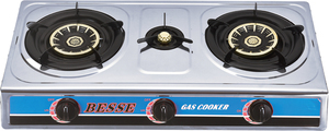 เตาแก๊ส 2 หัวเตา สแตนเลส พร้อมปุ่มควบคุมแบบแมนนวล สำหรับครัวเรือน - Product Image 2