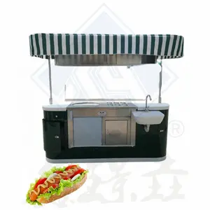 Di động nhà bếp Hot Dog BBQ thực phẩm Trailer giỏ hàng Ice Cream giỏ hàng với bánh xe cửa hàng thực phẩm di động thực phẩm giỏ hàng