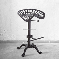 Tabouret de Bar de Siège de Selle de Tracteur en Fonte Industrielle Rétro avec Repos Arrière Chaises de Levage pour Maison Bar Hôtel Appartements