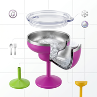Gobelet à Martini Isotherme à Double Paroi en Acier Inoxydable Écologique de 2,5 oz avec Couvercle, Personnalisable avec Logo, Idéal pour Cadeau de Fête