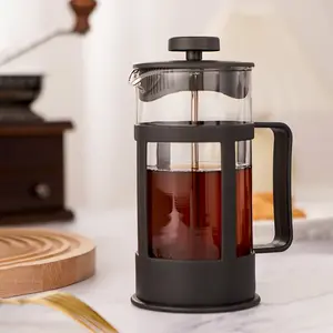 800ml Voyage Cafetiere En Acier Inoxydable Piston Double Paroi En Plastique Verre Camping Portable Cafetière Presse Française