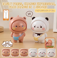 Porte-clés Pendentif Panda Cartoon Yier Bubu à Visage Changeant, Accessoire Anti-stress à Commutation Rapide, Léger et Durable en Plastique, Artisanat