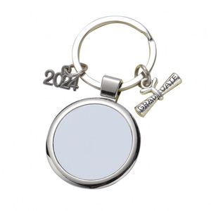 Metal <b>Blank</b> Keychain Customizable Sublimation <b>Blank</b> Keyring Pendant Heat Transfer Key Chain Handmade Gift for Graduates Key <b>Ring</b> - Product Image 2