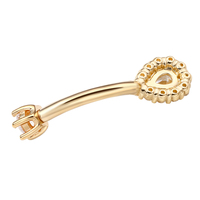 Piercing Stories 14K or massif haut rond poire fin ventre anneaux mode bouton nombril anneau corps Piercing bijoux