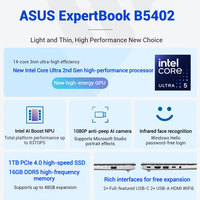 Pour ordinateur portable professionnel Vivobook14 Intel Core Ultra5-225H 16GB DDR5 RAM 14 "2.5K affichage Windows 11 maison anglais SSD stockage