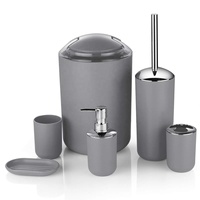 Yuyang 6 pièces en plastique salle de bain ensemble porte-brosse à dents brossage siège rince-bouche tasse combinaison salle de bain accessoires ensemble