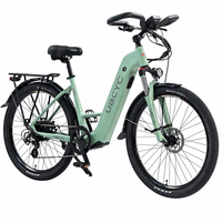 Vélo de montagne électrique à assistance au pédalage de couleur verte, 48v, 27,5 pouces, cadre rigide, vélo de descente électrique, 750w, vélo électrique à pneus larges pour terrain montagneux