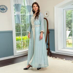 ชุดเดรสมุสลิมแบบ2ชิ้นสไตล์อาหรับ, ชุดเดรสปาร์ตี้สไตล์โมร็อกโกมีเชือกผูกหรูหรา - Product Image 4