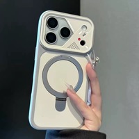 Nouvelle coque de téléphone portable de luxe orange mate magnétique antichoc TPU+PC pour 13 Pro Max avec protection d'écran