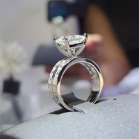 Bijoux de luxe pour femmes, bague de fiançailles et de mariage en argent 925 avec moissanite, cadeau de bijoux pour femmes