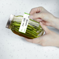 Étiquettes de stockage amovibles sans résidus, bordure verte, 1x3 pouces, imperméables, résistantes à l'huile, adaptées au congélateur, autocollants pour bocaux, 300 pièces/rouleau