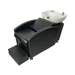 Modern Hairdresser Shampoo Recliner With High-Grade Ceramic Basin Metal Flushing <b>Bed</b> for Salon or Barber Shop Factory Direct - Product Image 5