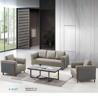 Ensemble de canapé ergonomique pour bureau Canapé de réception confortable Canapé de bureau sectionnel 3 pièces en cuir de bureau