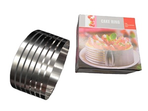 Molde de acero inoxidable para repostería, herramienta para hornear, redondo, ajustable, de 6 a 12 pulgadas - Product Image 3