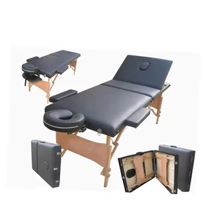 <span class=keywords><strong>Table</strong></span> <span class=keywords><strong>de</strong></span> <span class=keywords><strong>massage</strong></span> <span class=keywords><strong>pliante</strong></span> portable en bois réglable <span class=keywords><strong>avec</strong></span> revêtement en cuir synthétique moderne pour massages – Offre spéciale - Product Image 4