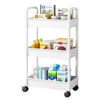 Petit chariot à collation mobile multicouche pour la maison Support de rangement en tissu métallique et en fer pour la cuisine, la salle de bain et le salon