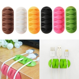 Onlyoa Colorful Reusable Office Home Use 5-Channel Desktop Silicone <strong>Desk</strong> Cable Organizer - Product Image 2