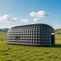 Tente de discothèque commerciale noire imperméable, grande, pop-up, portable, avec éclairage LED, installation facile, résistante aux UV et au vent, pour les fêtes
