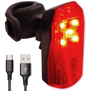 แอนเทล่าไฟท้ายจักรยาน LED สีแดงกันน้ำ IPX4 ชาร์จใหม่ได้ด้วยสาย USB C 4 โหมดพลาสติก - Product Image 1