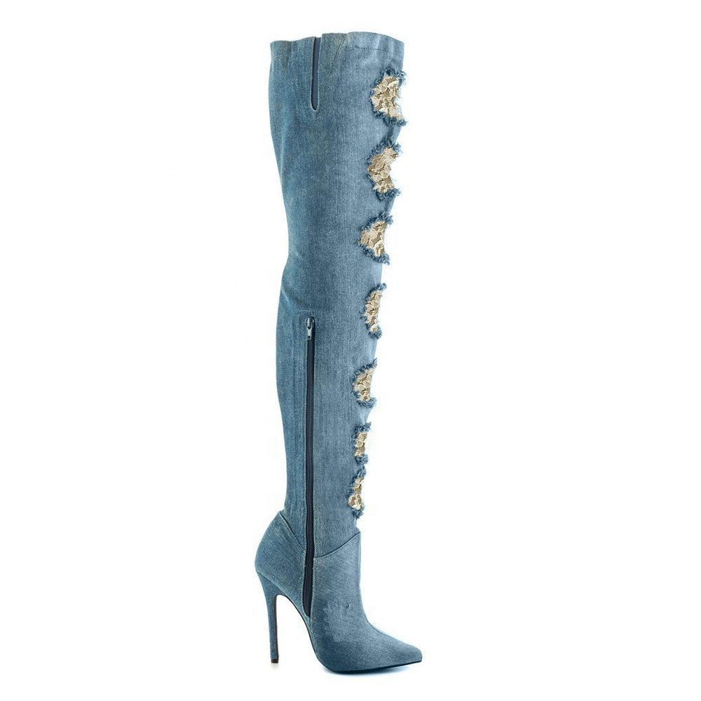 PITILLOS Bota de cordones con tacón AZUL MARINO – miMaO ShopOnline