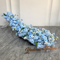 Longue Composition Florale Artificielle en Cascade Rose et Bleue pour Mariage, Banquet, Décoration de Restaurant, Personnalisable, Vente en Gros