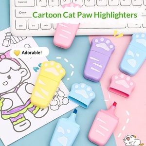 Evidenziatore Creativo a Punta Scalpello a Forma di Zampa di Gatto, 4 Colori, per Studenti delle Scuole Elementari, Pennarello per Graffiti e Pittura, Penna Speciale per Quaderni, Colorato - Product Image 2