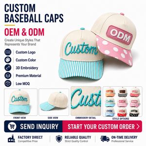 Casquette de baseball personnalisée OEM ODM avec patch en cuir gaufré, visière à pois, coton multicolore, vente en gros, respirante et légère pour hommes - Product Image 2