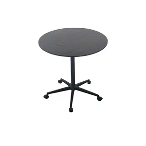 Mobile Wooden Round Table Mobile Desk Wheeled Coffee Table Mobile Round Table