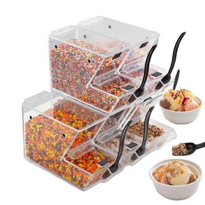 Clear Acrylic Dispenser Candy Container Bins Boxes with Lid For food