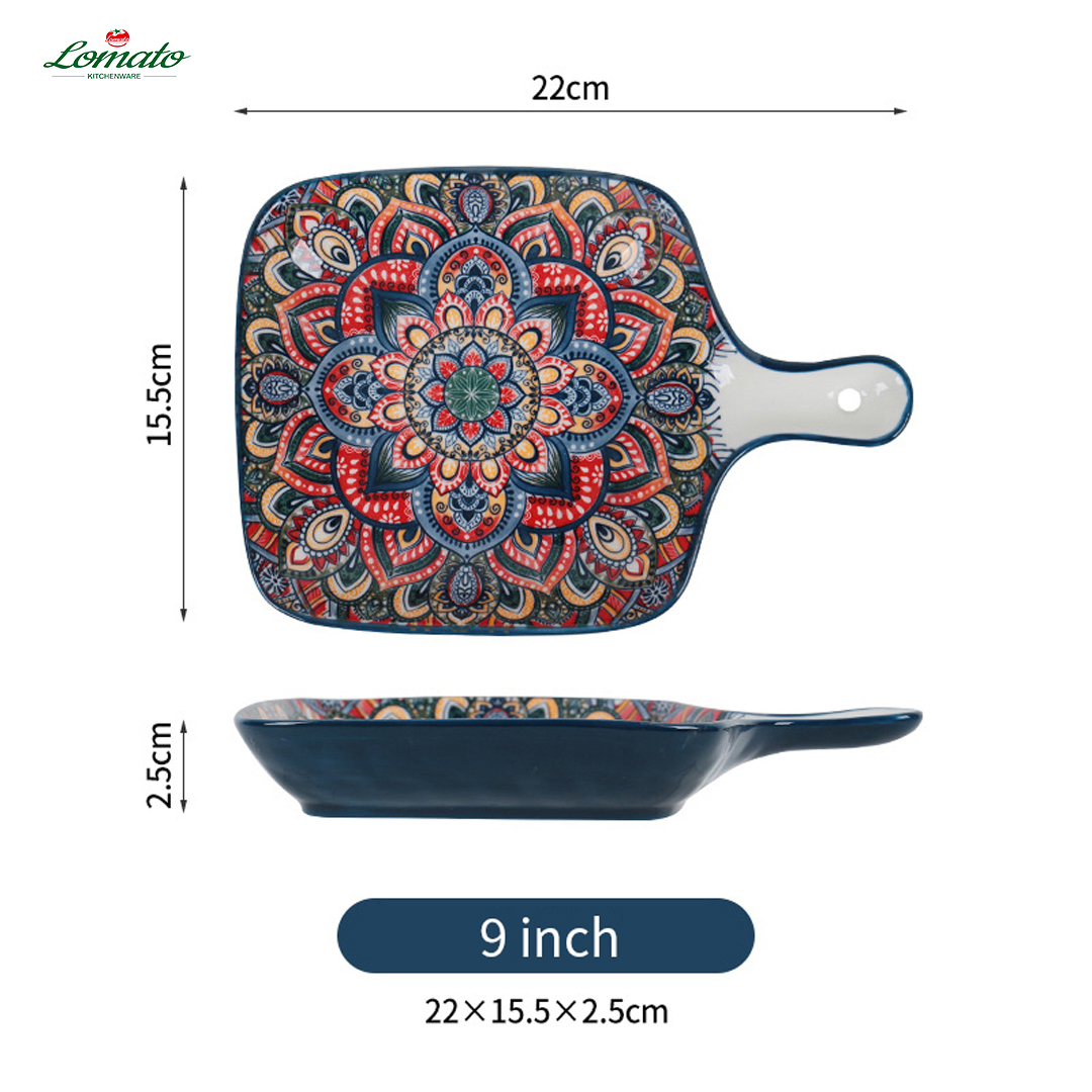 Bol à manche d'arbre de 6 pouces (avec motif floral externe)