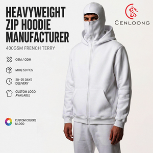 Cenloong Ropa De Hombre Activewear Blanks 340-380 Gsm Heavyweight Cotton Fleece Custom Hoodie Wholesale - Product Image 1