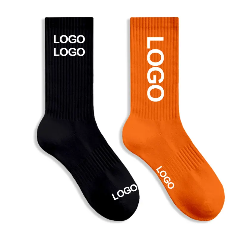 Venta al por mayor OEM diseñador diseño personalizado su propio logotipo personalizado bambú algodón negro calcetines deportivos hombres