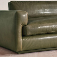 Canapé italien minimaliste en cuir mousse, 3 places, accoudoirs droits, assise profonde, meubles de salon confortables pour maison, villa, hôtel, loft