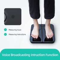 Balance connectée intelligente pour l'amélioration de la maison intelligente, mesure de la graisse corporelle, de l'IMC et de la composition corporelle, 8 électrodes, verre trempé numérique, alimentation par piles, compatible avec application.