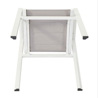 Fauteuils de patio modernes blancs en aluminium Mobilier Extérieur Jardin Restaurant Double Teslin Chaises de salle à manger