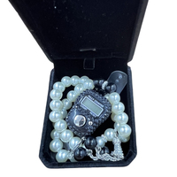 Verre fait à la main 33 Tesbih compteur de doigt numérique avec perles de prière chapelet islamique Tasbih EID cadeau