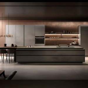 Muebles de Cocina Modernos de Lujo en Aluminio Dorado, Diseño Personalizado, Juego de Muebles de Cocina Completos - Product Image 2