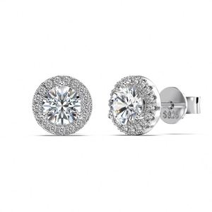 Dylam Classic Collection 925 Sterling <b>Silver</b> Round 5A CZ 0.5ct D VVS1 Moissanite Stone <b>Stud</b> Earrings Jewelry for Women - Product Image 2