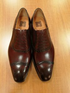 Chaussures <span class=keywords><strong>Homme</strong></span> de Luxe en Cuir de Veau Oxford Business Fait Main Derby <span class=keywords><strong>Homme</strong></span> Cousues Goodyear Italiennes Formelles pour Mariage et Soirée - Product Image 5