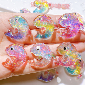 Popular Design Resin Crafts Mini Resin Animals Resin Dolphin Pendant Wholesale Phone Case Charms Key Charin for Decoration