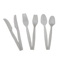 Ensemble de couverts CPLA compostables et biodégradables, vaisselle écologique, fourchette, couteau, cuillère pour les voyages