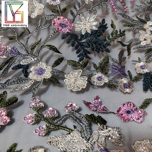 Luxury French <strong>Pink</strong> <strong>3d</strong> Heavy Beaded <strong>Lace</strong> Sequins African Bridal Evening <strong>Net</strong> <strong>Lace</strong> Bridal Tulle Embroidery <strong>Lace</strong> Fabric - Product Image 5