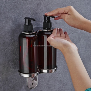 HF Custom Lable Hotel Stainless Steel Wall Mounted 300ml Shampoo <strong>Shower</strong> <strong>Gel</strong> Liquid Soap Bottle <strong>Dispenser</strong> With Holder - Product Image 2