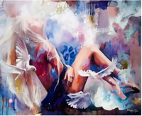 DIY peinture par numéros style moderne portrait féminin peinture numérique pour la décoration de la maison art