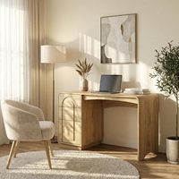 Directiebureau voor thuiskantoor met 3 laden, modern houten computerwerkstation met opbergruimte voor studeerkamer
