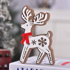 Adorno Navideño de Madera para Mesa, Decoración Navideña de Escritorio, Decoraciones de Alce - Product Image 3