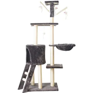 Manufacturer Wholesale Cute Cat Tree House Cat Scratching Post Large Scratcher Tower Cat Tree