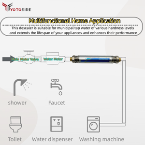 Système de déscaleur d'<span class=keywords><strong>eau</strong></span> sans sel NPT 3/4 pouce Prévention de l'échelle <span class=keywords><strong>Adoucisseur</strong></span> d'<span class=keywords><strong>eau</strong></span> pour <span class=keywords><strong>chauffe</strong></span>-<span class=keywords><strong>eau</strong></span> et tuyaux Garantie de durabilité de 1 an - Product Image 6