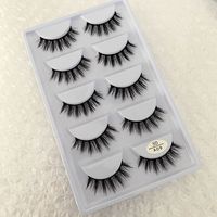 Faux cils en vison de marque privée, 5 paires de cils, cils en soie