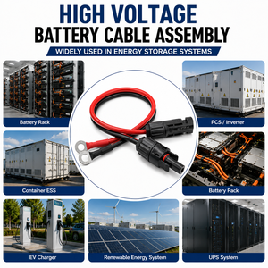 Câble de raccordement pour rack de batterie de stockage d'énergie (ESS) en cuivre étamé haute tension IP67, faisceau de câbles pour conteneur d'interconnexion - Product Image 1